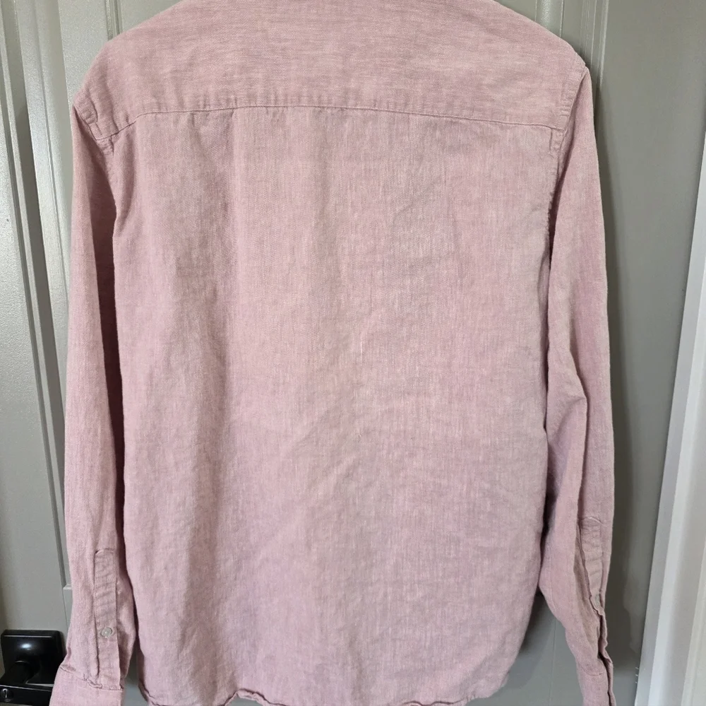 Marc Anthony Mens Medium Pink Button Down Shirt Slim Fit Luxury - Picture 2 of 5